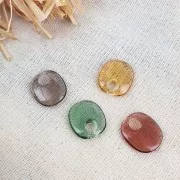 Ciondolo ovale design in acrilico 17.5x15 mm - Verde trasparente x1