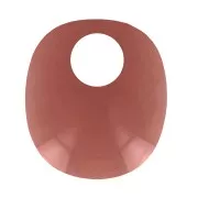 Ciondolo ovale design in acrilico 17.5x15 mm - Terracotta trasparente x1