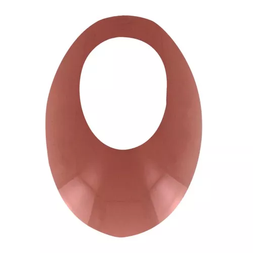 Pendente ovale traforato in acrilico 20x14 mm - Terracotta trasparente x1