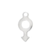 Ciondolo simbolo maschile 12x6 mm - Acciaio inossidabile x1