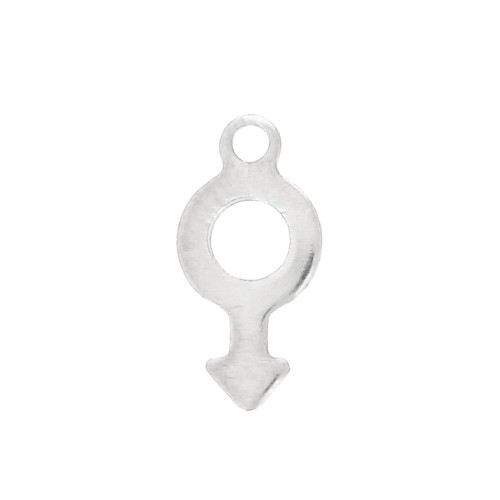 Ciondolo simbolo maschile 12x6 mm - Acciaio inossidabile x1