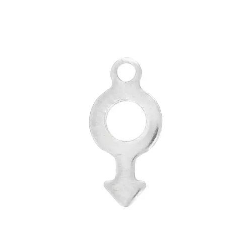Ciondolo simbolo maschile 12x6 mm - Acciaio inossidabile x1