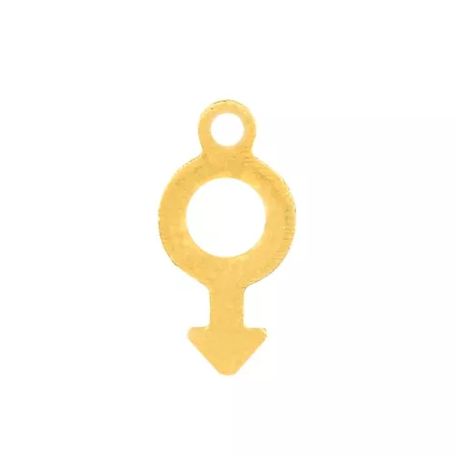 Ciondolo simbolo maschile 12x6 mm - Acciaio inossidabile Dorato x1