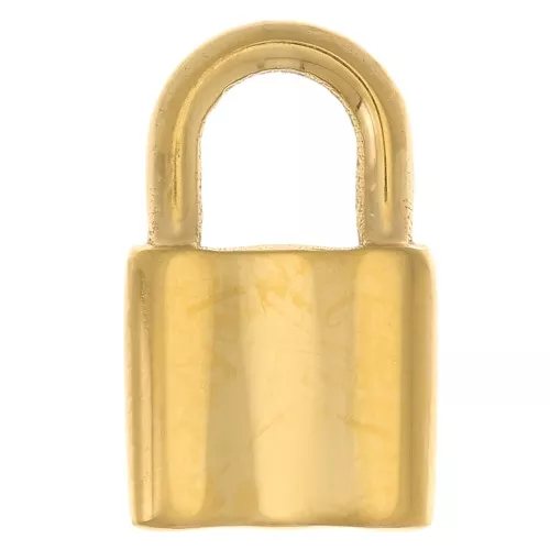 Ciondolo lucchetto 17x10 mm - Acciaio inossidabile dorato 304Lx1
