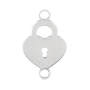 Distanziatore lucchetto cuore 2 anelli 19x12 mm - Acciaio inossidabile x1|raw }}