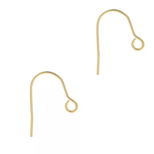 Ganci di orecchie 14 mm con anello aperto - Acciaio inossidabile dorato 304 x2
