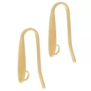 Ganci per orecchie di design 17x3 mm con anello aperto - Acciaio inossidabile 304L Dorato x2