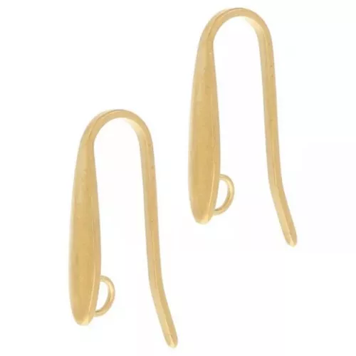 Ganci per orecchie di design 17x3 mm con anello aperto - Acciaio inossidabile 304L Dorato x2