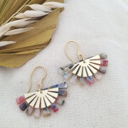 Ganci di orecchie design 19 mm con un foro - Acciaio inossidabile Dorato 304 x2