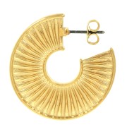 Orecchini cerchio design irregolare in zama 30 mm - Dorato all'oro fino x2|raw }}