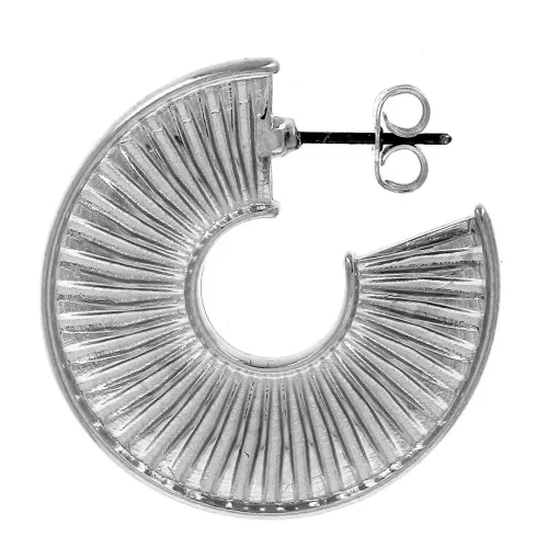 Orecchini cerchio design irregolare in zama 30 mm - Argentato anticato x2