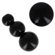 Assortimento di 26 perle tonde 8-10-14 mm e 2 cabochon in resina- Nero|raw }}