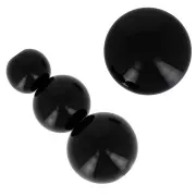 Assortimento di 26 perle tonde 8-10-14 mm e 2 cabochon in resina- Nero