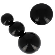 Assortimento di 26 perle e 2 cabochon in resina opaca 6-8-10mm - Nero|raw }}