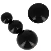 Assortimento di 26 perle e 2 cabochon in resina opaca 6-8-10mm - Nero