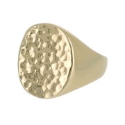 Anello grande martellato da donna dimensione 56 placcato oro 3 micron x1|raw }}