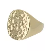 Anello grande martellato da donna dimensione 56 placcato oro 3 micron x1