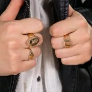 Anello grande da donna dimensione 54 placcato oro 3 micron x1