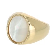 Anello grande - madreperla ovale - da donna dimensione 50 Placcato oro 3 micron x1|raw }}