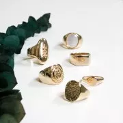 Anello ovale - Spighe - da donna dimensione 50 Placcato oro 3 micron x1