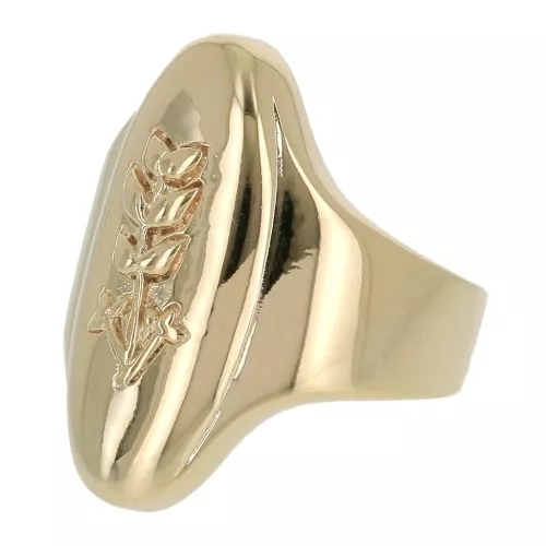 Anello ovale - Spighe - da donna dimensione 52 Placcato oro 3 micron x1
