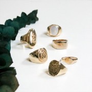 Anello ovale - Spighe - da donna dimensione 54 Placcato oro 3 micron x1