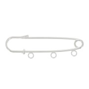 Spilla 3 anellini da decorare 51 mm - Placcatura argento fino x1