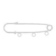 Spilla 3 anellini da decorare 51 mm - Placcatura argento fino x1