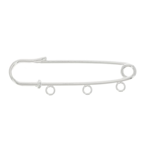 Spilla 3 anellini da decorare 51 mm - Placcatura argento fino x1