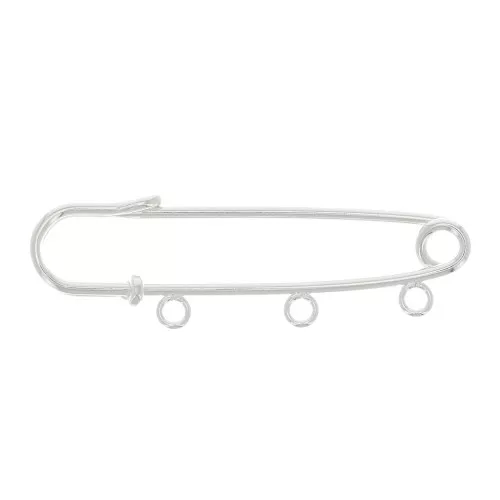 Spilla 3 anellini da decorare 51 mm - Placcatura argento fino x1