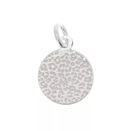 Ciondolo tondo leopardo 10 mm con anello aperto - Argento 925 x1