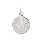 Ciondolo tondo serpente 10 mm con anello aperto- Argento 925 x1