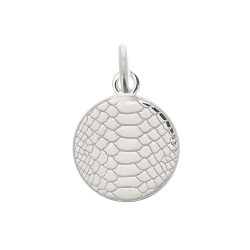 Ciondolo tondo serpente 10 mm con anello aperto- Argento 925 x1