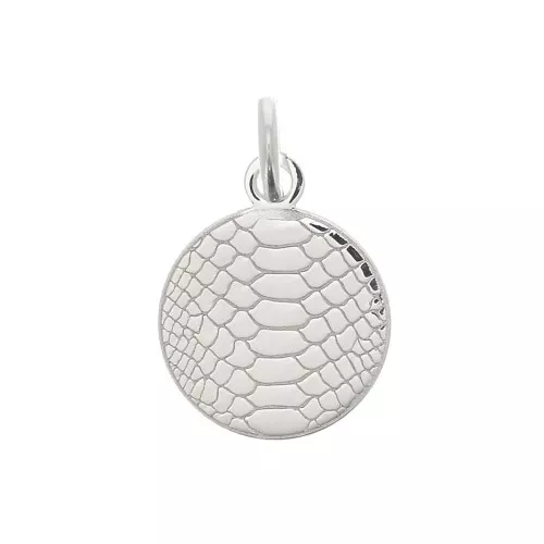 Ciondolo tondo serpente 10 mm con anello aperto- Argento 925 x1