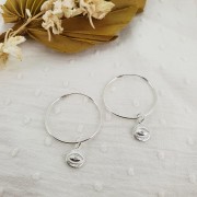 Ciondolo tondo occhio con Ossido di zirconio 9 mm con anello chiuso - Argento 925 x1