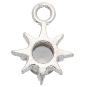 Ciondolo a forma di stella polare con CZ 10,6x8 mm - anello chiuso - Argento 925 x1