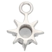 Ciondolo a forma di stella polare con CZ 10,6x8 mm - anello chiuso - Argento 925 x1