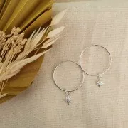 Ciondolo stella del nord con Ossido di zirconio 11x9 mm - Anello chiuso - Argento 925 x1