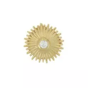 Pendente sole con Ossido di zirconio 14 mm - Argento 925 Dorato - Crystal x1