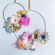 Cerchio in metallo per acchiappasogni sospesi e paralume 20 cm - Dorato x1