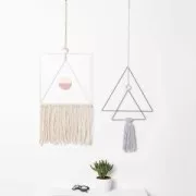 Triangolo in metallo per acchiappasogni sospesi e paralume 20 cm - Bianco x1