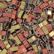 Miyuki Half Tila Beads 5x2.3x1.9mm HTL-55041 - Black California Gold Rush x10g|raw }}