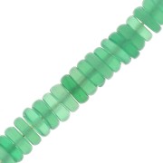 Perle rondelle Heishi in pietra semipreziosa colorata 5,5x2 mm - Onice verde x20