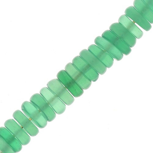Perle rondelle Heishi in pietra semipreziosa colorata 5,5x2 mm - Onice verde x20