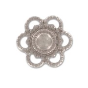 Mini-stampe fiori mm. 12 argentato antico x8