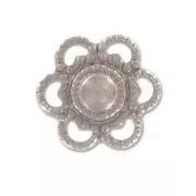 Mini-stampe fiori mm. 12 argentato antico x8