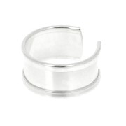 anello con bordi curvati da decorare 11 mm regolabile - Argento 925 x1