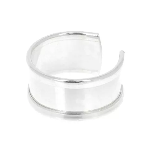 anello con bordi curvati da decorare 11 mm regolabile - Argento 925 x1