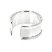 anello con bordi curvati da decorare 11 mm regolabile - Argento 925 x1