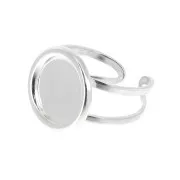 anello regolabile per cabochon 12 mm - Argento 925 x1